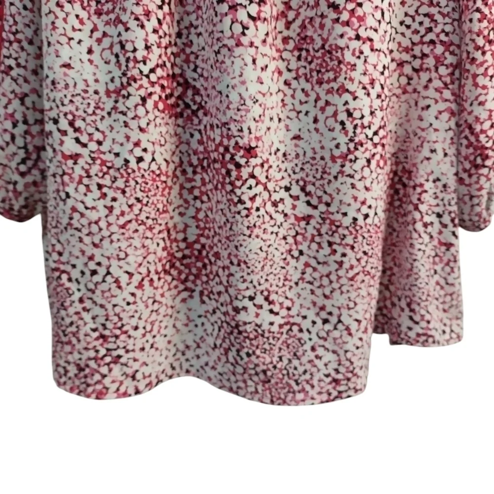 Olivia & Martin Blouses Women's Pink White Cut-out 3/4 Sleeve Size 2X - Picture 4 of 7